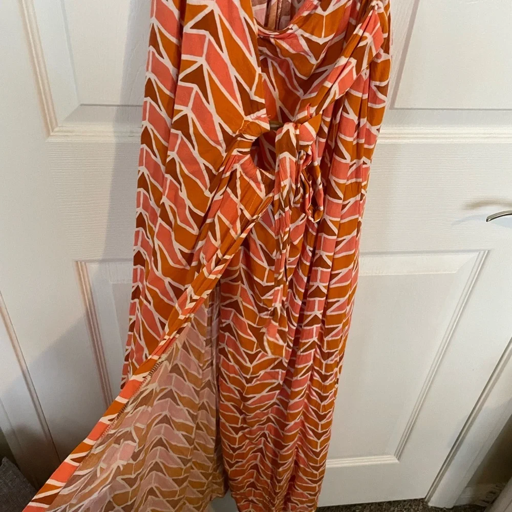 Free People Siren Linen Blend Wrap Maxi Dress Size XS